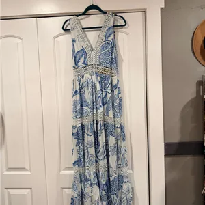 Z&L nwt‎ jade jungle maxi dress large thumbnail 2
