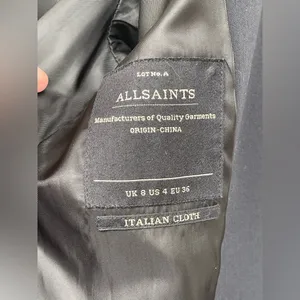 AllSaints Verne Draped Blazer Dress - Avant Garde Asymmetric - Black EU 36 thumbnail 9