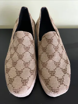 Unbranded Beige Patterned Platform Espadrille Slip thumbnail 10