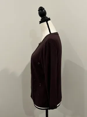 Finity Embellished Cardigan Brown Size L thumbnail 3