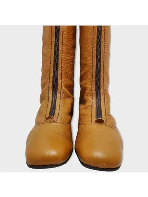Vicini Tapeet Zipper Tall Leather Boot Front Zip Up Flat Riding Boots Sz 37.5 thumbnail 12