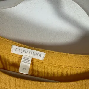 Eileen Fisher Dress 100% Organic Cotton Women Small‎ Yellow Gauze Shift Coastal thumbnail 5