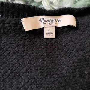 Madewell Chronicle Texture Pullover Sweater Colorblock S Black Gray thumbnail 8