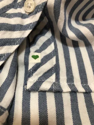 Aerie Blue and White Striped Button-Up Shirt With Pocket thumbnail 8