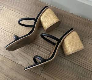 Dolce Vita Black Leather Woven Heel thumbnail 3