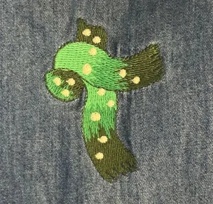 Karen Scott Embroidered Appliqué Winter Holiday Light Denim Shirt Snowman XL thumbnail 11