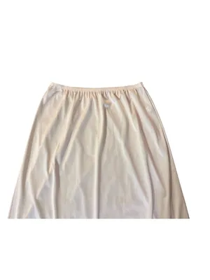Vanity Fair Half Slip Cream Beige Lace Hem Womens S 24" Nylon Used USA thumbnail 5