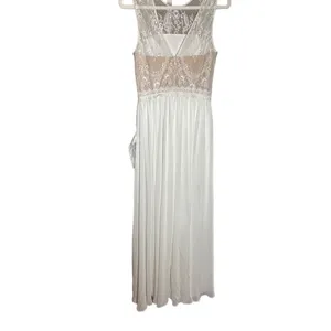 NEW Dress the Population gorgeous flowy white tan wedding formal dress sz S‎ thumbnail 13