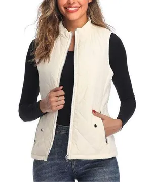 NEW Vest Stand Collar Lightweight Zip Quilted Large thumbnail 1