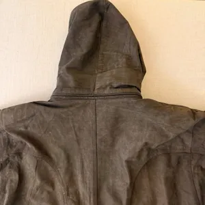 Patricks Cotacachi‎ Ecuador Brown Leather Hooded Field Jacket Paisley Lined thumbnail 13