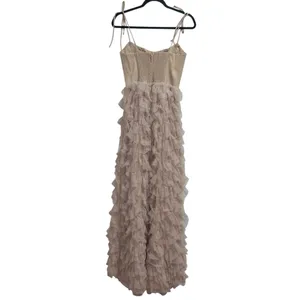 Show Me Your Mumu Francesca Corset Maxi Dress Champagne Tulle Ruffle thumbnail 8