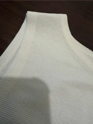 Dressbarn White Ribbed Tank Top thumbnail 2