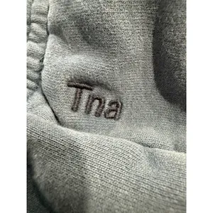 Tna sweatfleece Aritzia Women Blues‎ High Rise Sweat Shorts Side Slit Size xl thumbnail 4