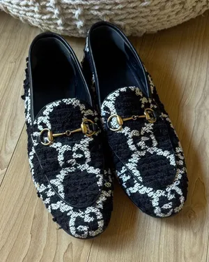 Gucci Jordaan tweed loafers thumbnail 1