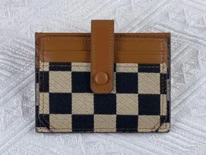 Canvas Snap Closure Small Wallet for Women,Bifold Credit Card Holder Coin Purse with ID Window thumbnail 1