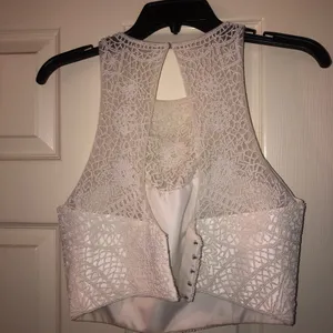 Sherri Hill White Prom Dress thumbnail 4