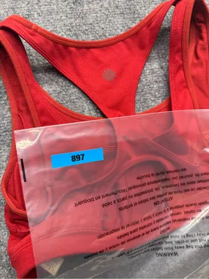 Athleta Womans Medium Red Racerback Sports Bra thumbnail 5