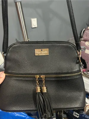 kate spade Black Pebbled Leather Crossbody with Tassel Zipper thumbnail 1
