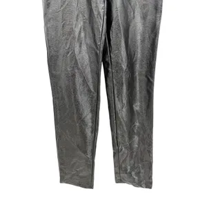 White Fox Crinkle Patent Straight Leg Pants High Rise Black Size XS‎ thumbnail 3