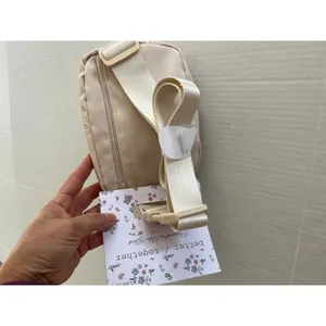 Sz‎ Small Beige Adjustable Belt Crossbody Travel Bag Zipper Pockets thumbnail 2