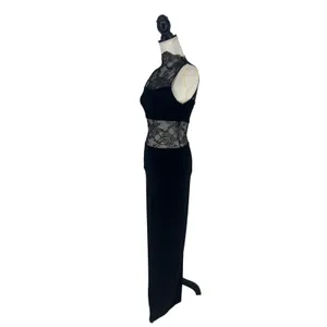 Alice + Olivia Nichol Lace Panel Sleeveless Maxi‎ Dress Black Size 6 NWT thumbnail 6