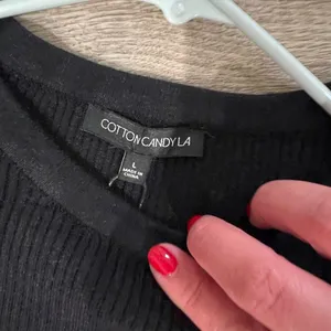 NWT Cotton Candy Large Black Long Sleeve Cut Out Crop Top thumbnail 8
