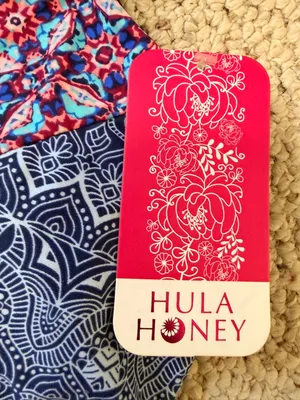 Hula Honey Bikini Top Size M Blue Pink Boho Halter Swim Top‎ NWT thumbnail 3