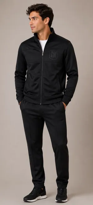 ICON Infamous Jacket Men’s M Black Full Zip Athletic Track Jacket thumbnail 1