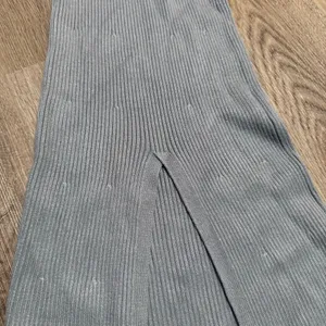 Abercrombie & Fitch Flare Leg Slit Knit Pants Blue Medium Lounge Ribbed thumbnail 5