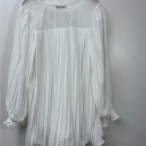 NEW Anthropologie Elegant White Endless Rose V-Neck Chiffon Romper size M thumbnail 5