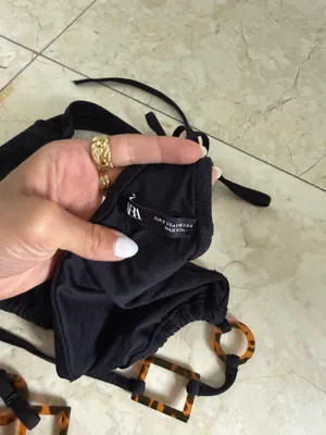 Zara Black Bikini Tortoise Shell Accents thumbnail 4