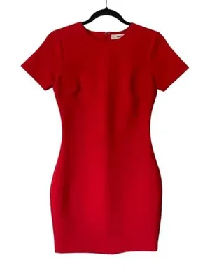 Likely Manhattan Mini Dress in Scarlet Red Short Sleeve Fitted thumbnail 3