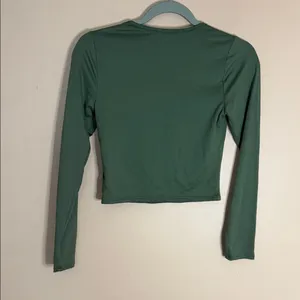 Sincerely Jules Dark Green Long Sleeve Crop Top thumbnail 5