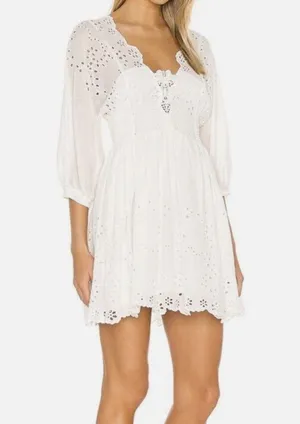 Free People White Eyelet Lottie Dress thumbnail 5