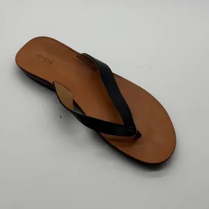 OluKai Loea Leather Flip Flop Sandal Black Tan Womens 10 Left shoe Only thumbnail 8