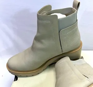 Ana Decoy Sand Ankle Boots Women Cream 7.5 Chunky Grunge‎ Slip On Contemporary thumbnail 1