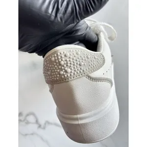 Vintage Havana Women Size 8 White Pearl Studded Star Platform Sneakers Low Top⁠ thumbnail 8