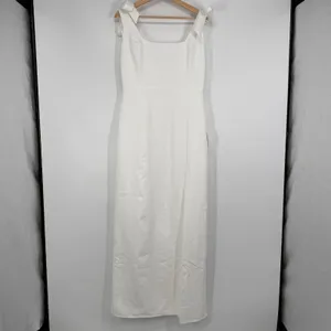 Lulus White Tie-Strap Column Maxi Dress Size L Your Sweetie Bridal Wedding thumbnail 3