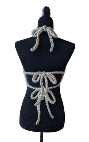 Handmade Sexy Bowpeep Crochet Crop Top thumbnail 1