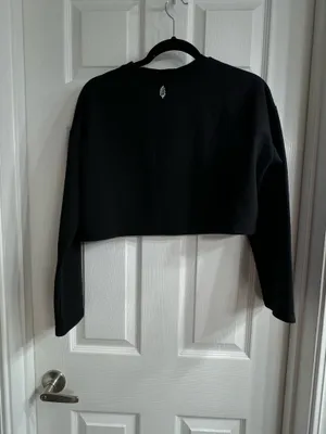 Free People Top Crop Black Long Sleeve thumbnail 4