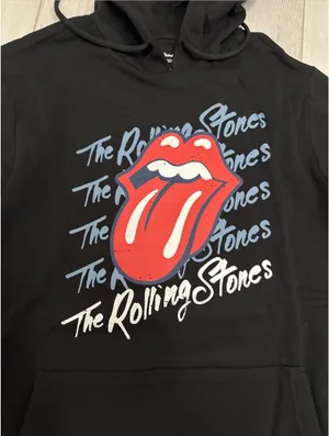 The Rolling Stones 76' World Tour Black Hoodie Sweatshirt Mens Small NWT thumbnail 2
