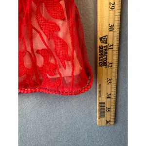 Angel Biba Red Lace Mini Dress Open Back Halter Geometric Embroidery Size 8 thumbnail 2