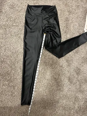 Aerie Offline Real Luxe Faux Leather Hi Rise Leggings in Black Size Medium thumbnail 9