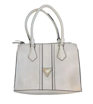 G by Guess Los Angeles White Faux Leather Purse Crossbody Tote thumbnail 1
