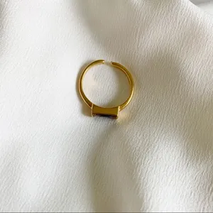 Dainty Gold and purple stacking ring thumbnail 7