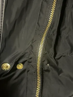 women’s large black coat with zipper stored hood. SEE NOTES. thumbnail 5