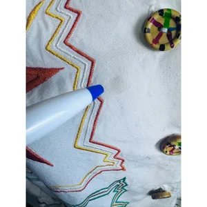 Vintage 90s Express Antibes France Colorful Embroidered Shirt White Flaws thumbnail 3