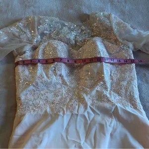 Light pink chiffon short sleeveMother of the Bride dress sequins appliqué size 6 thumbnail 8