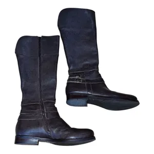 Matisse Rochelle Leather Riding Boots Buckle Detail Brown Equestrian Sz 6 thumbnail 9