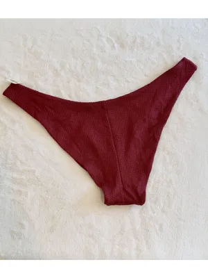 NWT Aerie High-Cut Cheekier Waffle Bikini Bottom in Red Brick Size: Extra Large thumbnail 5